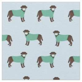 Tissu Le labrador au chocolat à Scrubs bleu clair