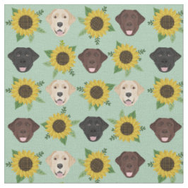 Tissu Le Labrador face à la menthe des tournesols