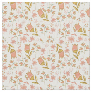 Tissu Le miel doux Girly fleurit floral rose de corail
