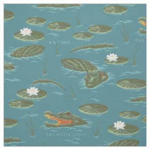 Tissu Le Motif blanc Lotus Alligator Waters