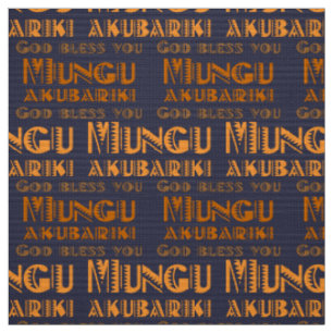 Tissu Le motif Mungu Akubariki, Dieu vous bénisse en swa