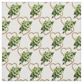 Tissu Le muguet et coeurs