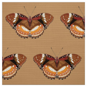 Tissu Le papillon Monarque en Brown, rouille et crème