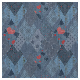 Tissu Le patchwork bleu vif
