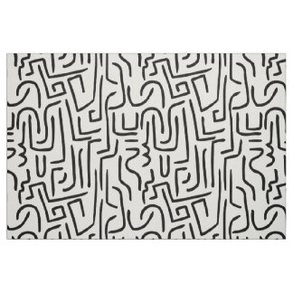 Tissu Le résumé raye 130318 - noir sur le blanc