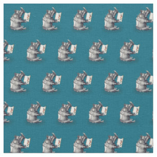 Tissu Le rhinocéros de lecture aime des livres