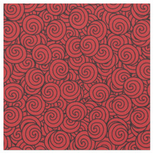 Tissu Le rouge et le noir ont tourbillonné motif