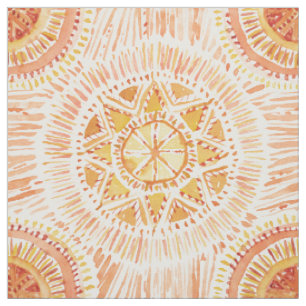 Tissu Le SOLEIL RAYONNE l'aquarelle de mandala