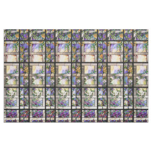 Tissu Le verre souillé de Nouveau d'art fleurit le tiss