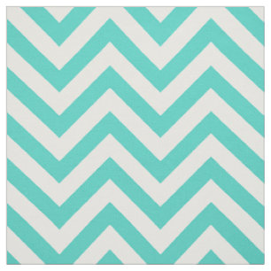 Tissu Le zigzag bleu et blanc turquoise barre le motif
