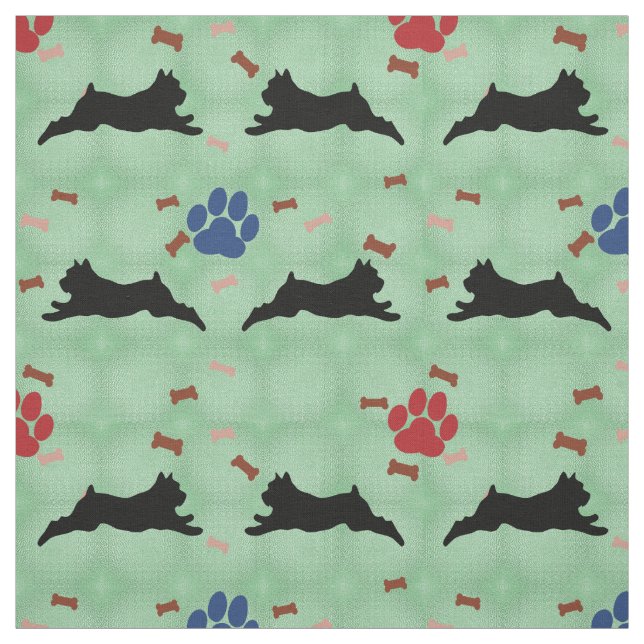 Tissu Leaping Schnauzer (Échantillon)