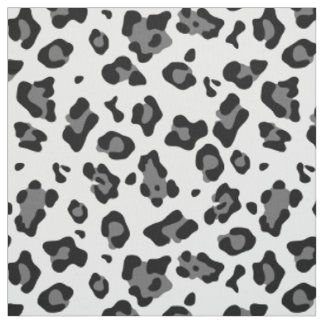Tissu léopard des neiges blanc imprimé animal ocelot gué