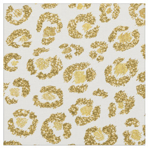 Tissu Léopard scintillant d'or de Faux fascinant