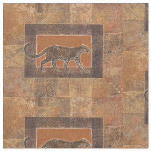 Tissu Leopard sur Orange et Arrière - plan Brown