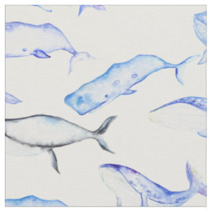 Tissu Les baleines aquatiques avec Motif des dauphins