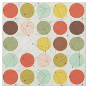 Tissu Les cercles de motif de Retro 1970
