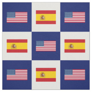 Tissu Les Etats-Unis diminuent, drapeau de l'Espagne sur