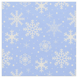 Tissu Les flocons de neige sur le bleu glacé