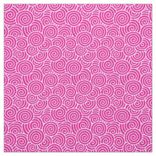 Tissu Les Japonais tourbillonnent motif - rose fuchsia