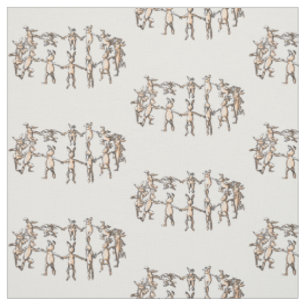 Tissu les lapins de lapin de danse en cercle répètent