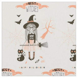 Tissu Les meilleures sorcières Halloween heureux