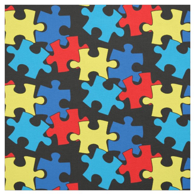 Tissu Les Pièces Du Puzzle De L'Autisme (Échantillon)