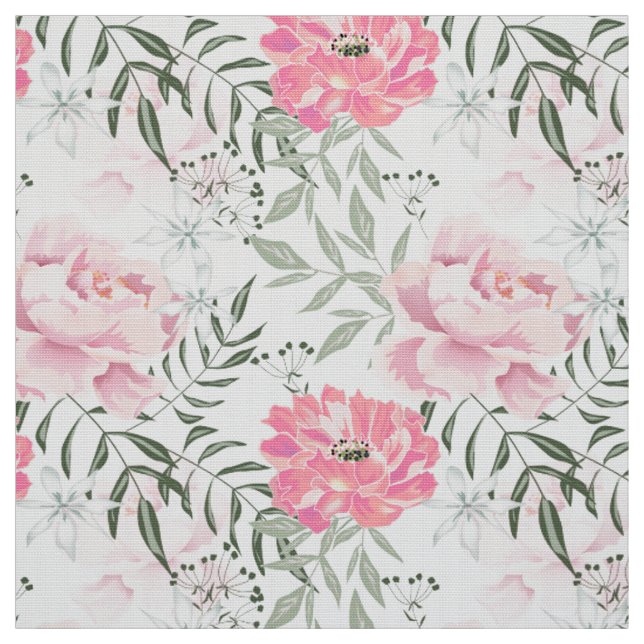 Tissu Les pivoines roses (Échantillon)