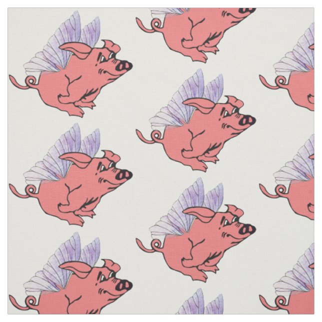 Tissu Les porcs voleront (Échantillon)