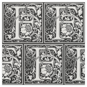 Tissu Lettre F Monogramme médiéval Art Nouveau