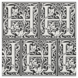 Tissu Lettre H Monogramme médiéval Art Nouveau