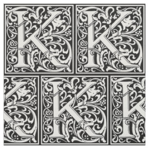 Tissu Lettre K Monogramme médiéval Art Nouveau