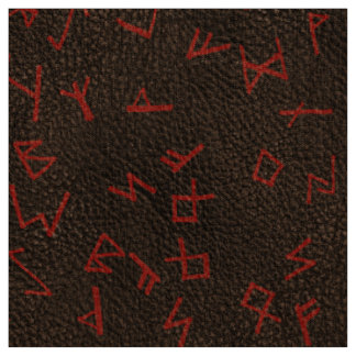 Tissu Lettres rouges en cuir foncé (simulé)