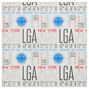 Tissu LGA, New York Voyage Le Monde Par Motif Aérien