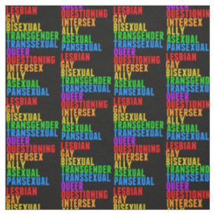 Tissu LGBTQIAAP Queer Acronyme de la Fierté de typograp