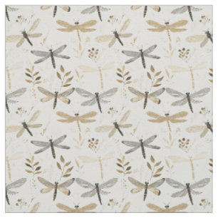 Tissu Libellules Neutres