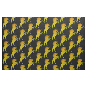 Tissu Licorne de grunge d'or