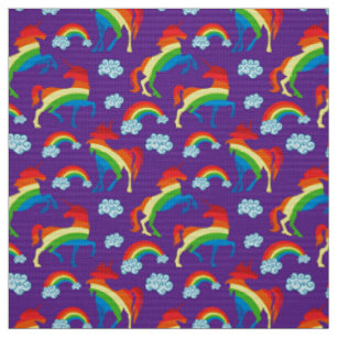 Tissu Licornes d'arc-en-ciel