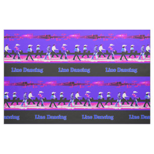Tissu Ligne Danse Groupe Occidental Bleu Rose Noir (Text