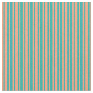 Tissu Ligne verte de la mer claire et Saumon clair