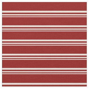 Tissu Lignes beige et rouge foncé