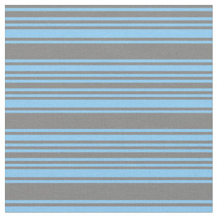 Tissu Lignes bleu ciel clair et gris