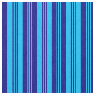 Tissu Lignes bleu ciel profond et bleu