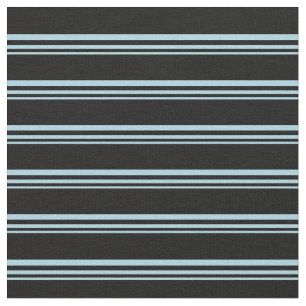 Tissu Lignes bleu clair et noir