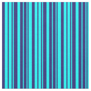 Tissu Lignes bleu cyan et nuit
