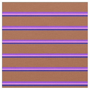 Tissu Lignes bleu foncé, violet, violet et sienne