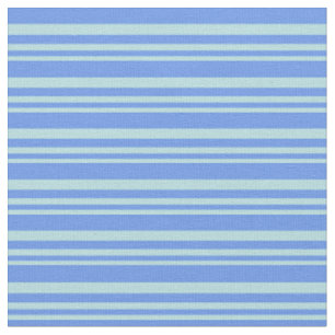 Tissu Lignes bleu poudre et bleu fleur