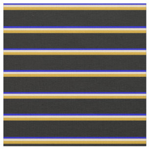 Tissu Lignes bleues, bronzées, verres d'or et noires