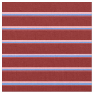Tissu Lignes Brown, Bleu de Cornflower, Rose clair et Ma