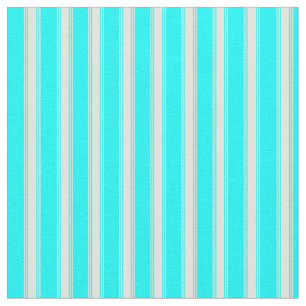 Tissu Lignes cyan et jaune clair