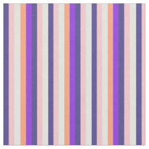 Tissu Lignes Cyan, Rose, Ardoise Bleue, Violet & Saumon